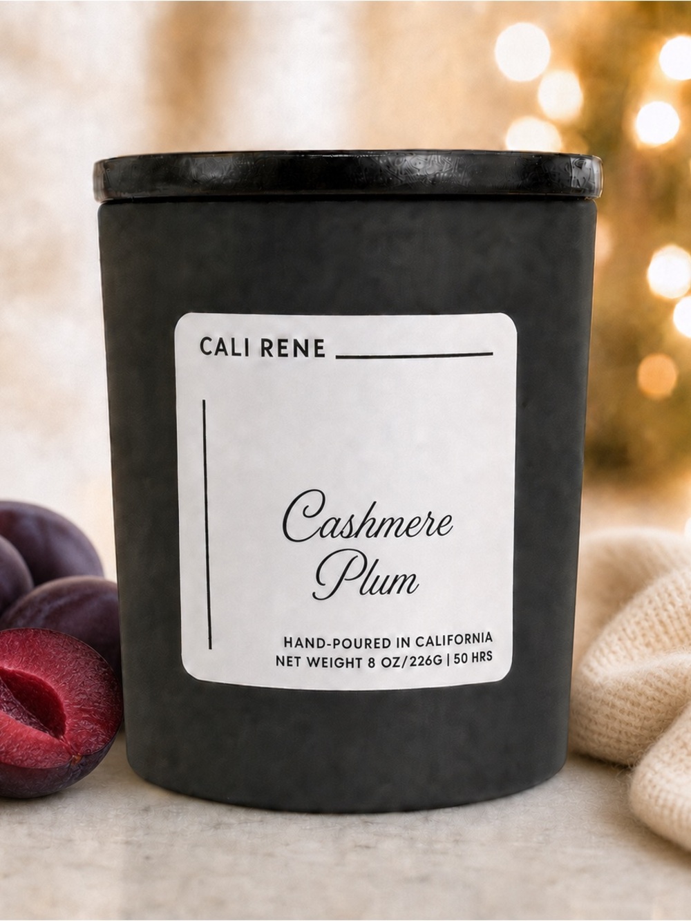 Cashmere Plum Coconut Wax Candle 8 oz